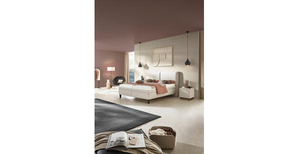 POLSTERBETT Matratze, Lattenrost, Bettkasten 180/200 cm  in Beige  - Beige/Weiß, KONVENTIONELL, Holz/Textil (180/200cm) - Dieter Knoll