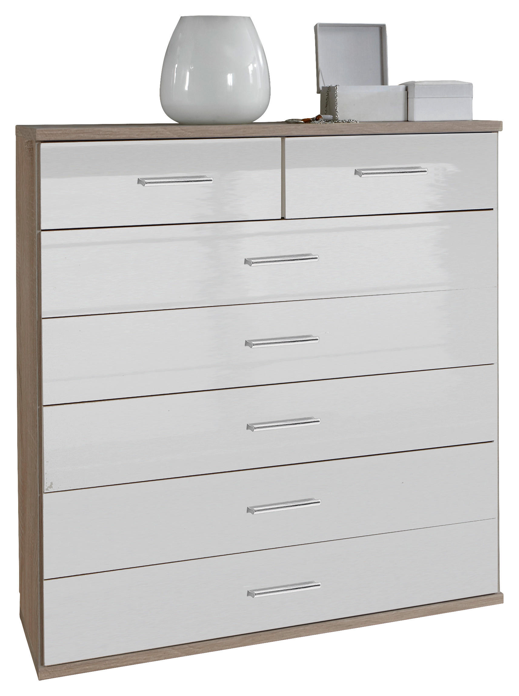 BYRÅ 91/103/40 cm  - vit/kromfärg, Design, trämaterial/plast (91/103/40cm) - Xora