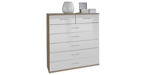 KOMMODE  in 91/103/40 cm  - Chromfarben/Eichefarben, Design, Holzwerkstoff/Kunststoff (91/103/40cm) - Xora