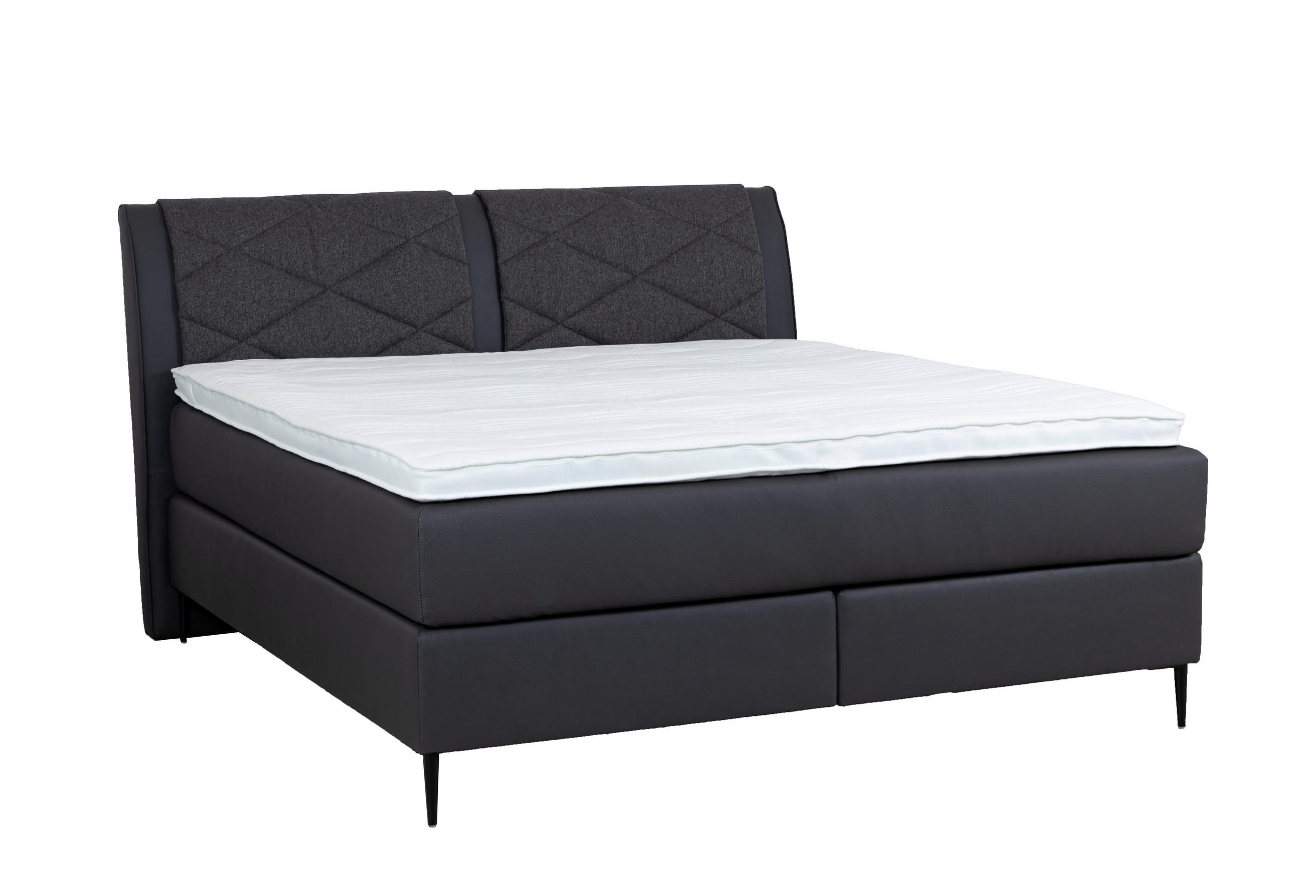 BOXSPRINGBETT 180/200 cm  in Anthrazit  - Anthrazit/Schwarz, Design, Textil/Metall (180/200cm) - Beldomo - Sleep