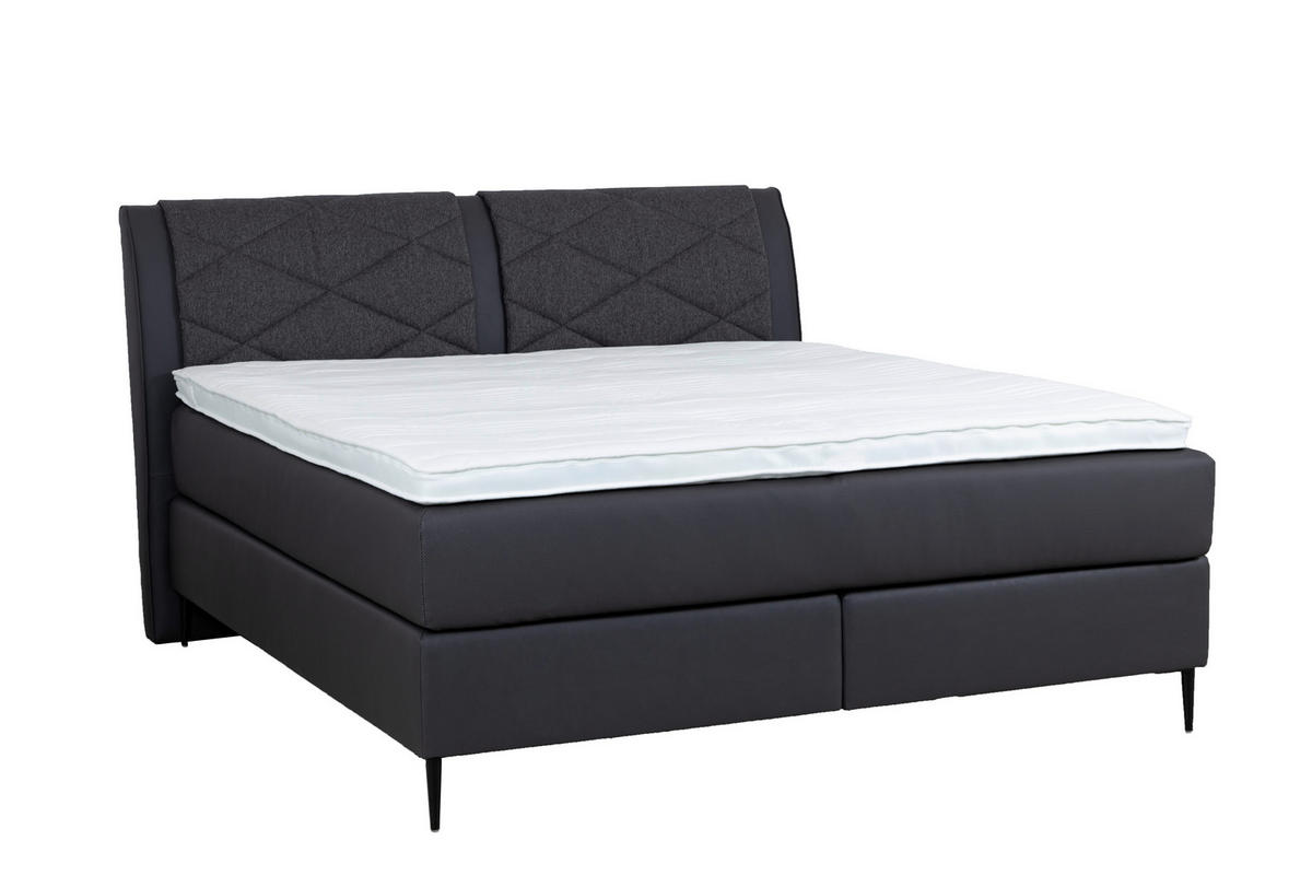 BOXSPRINGBETT 180/200 cm  in Anthrazit  - Anthrazit/Schwarz, Design, Textil/Metall (180/200cm) - Beldomo - Sleep
