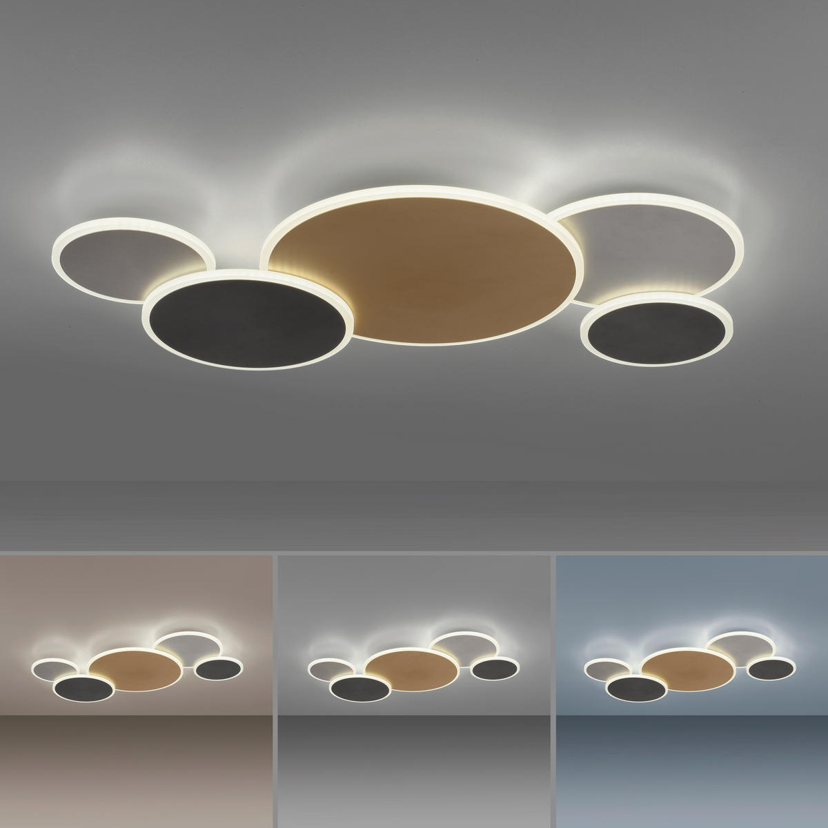 LED-DECKENLEUCHTE Q-Piato 85/50,5/6,5 cm   - Design, Metall (85/50,5/6,5cm) - Paul Neuhaus