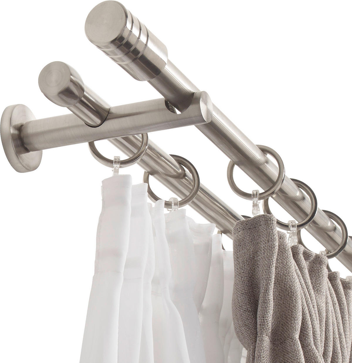 SET GALERIE PERDEA 200 cm  - culoare inox, Basics, metal (200cm) - Homeware
