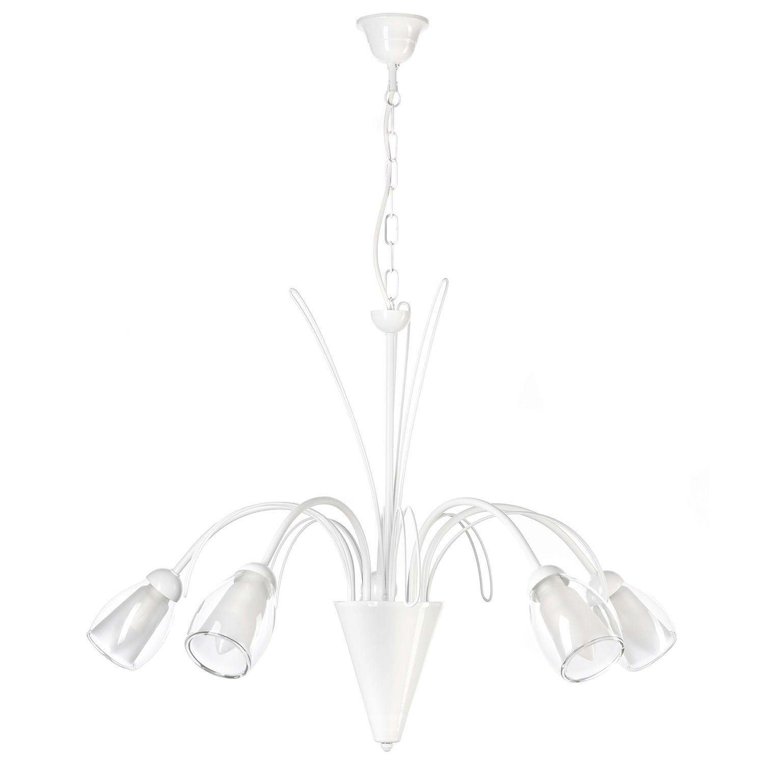 KRONLEUCHTER 70/70/100 cm   - Weiß, KONVENTIONELL, Glas/Metall (70/70/100cm)