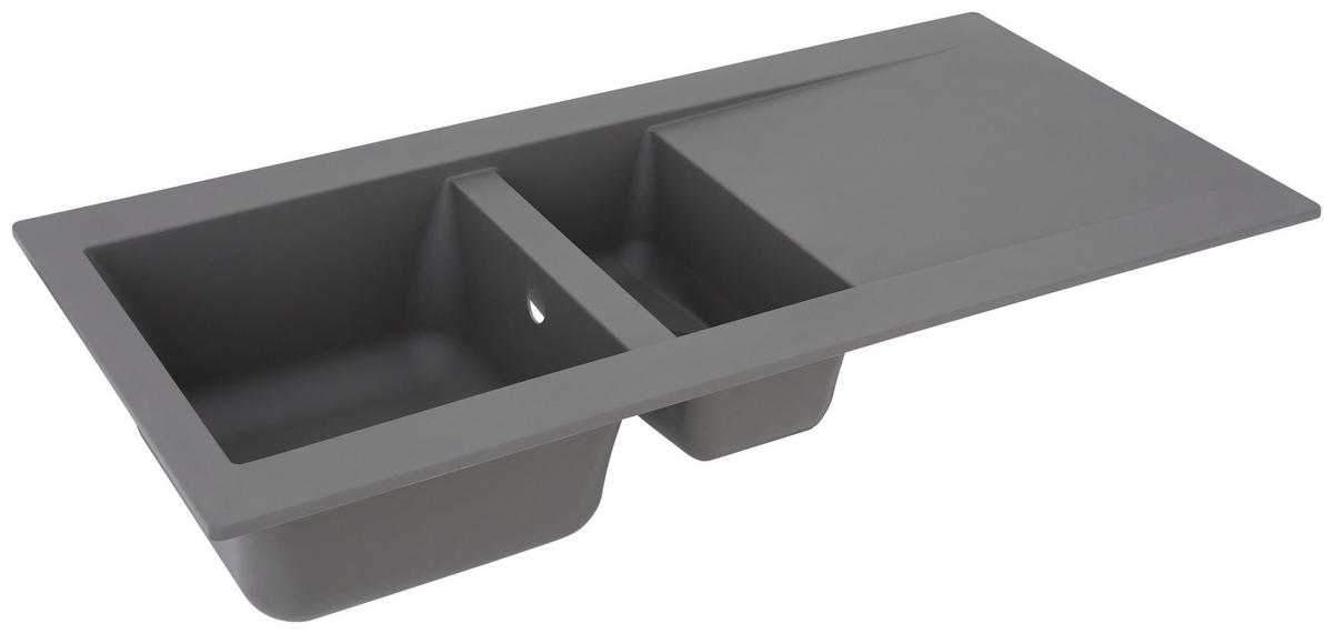 SPÜLE 1712DENVER100X50G  - Grau, Trend, Glas/Kunststoff (100/20/50cm) - Respekta