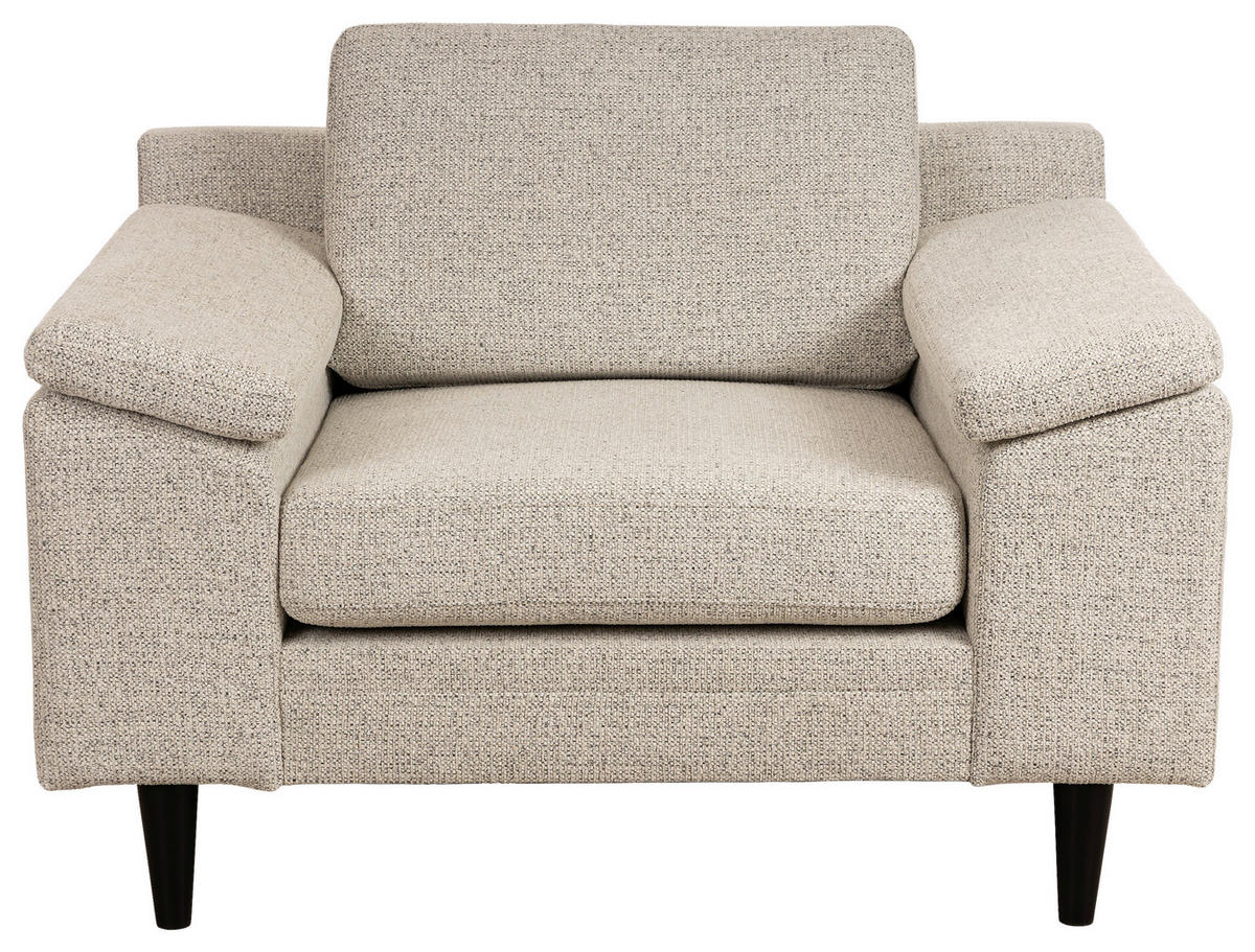 FÅTÖLJ i trä, textil grå  - svart/grå, Design, trä/textil (111/85/92cm) - Pure Home Comfort