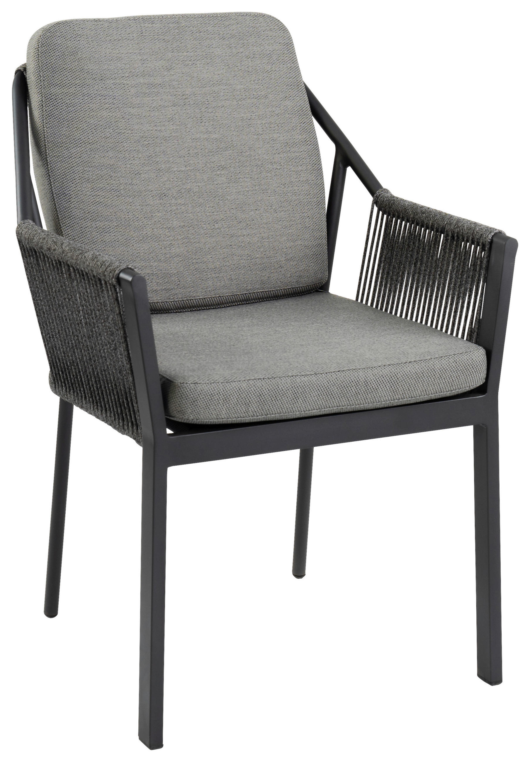 STAPELSESSEL in Metall, Kunststoff, Textil Anthrazit, Grau  - Anthrazit/Grau, Basics, Kunststoff/Textil (61/81/58cm) - Tierra Outdoor