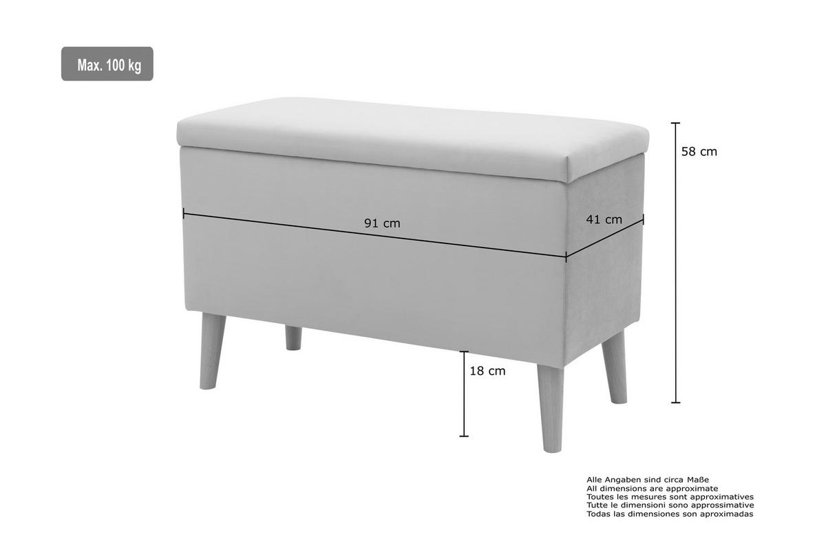 HOCKER 400 004  Cord Terracotta  - Terracotta/Naturfarben, Basics, Holz/Textil (91/58/41cm) - Livetastic