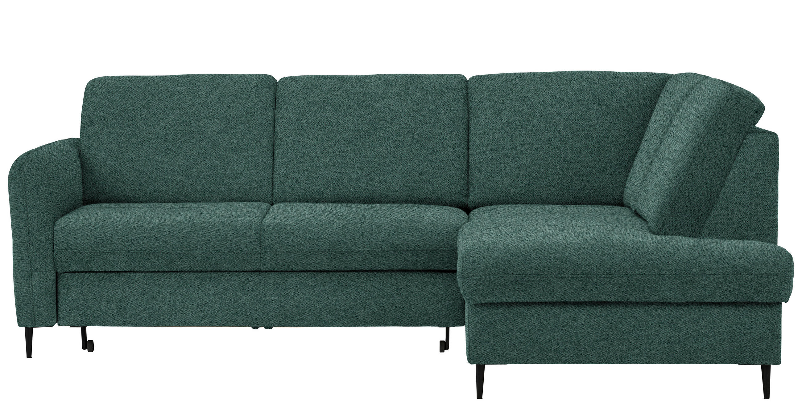 ECKSOFA Grün Chenille  - Schwarz/Grün, MODERN, Holz/Textil (241/184cm) - Carryhome
