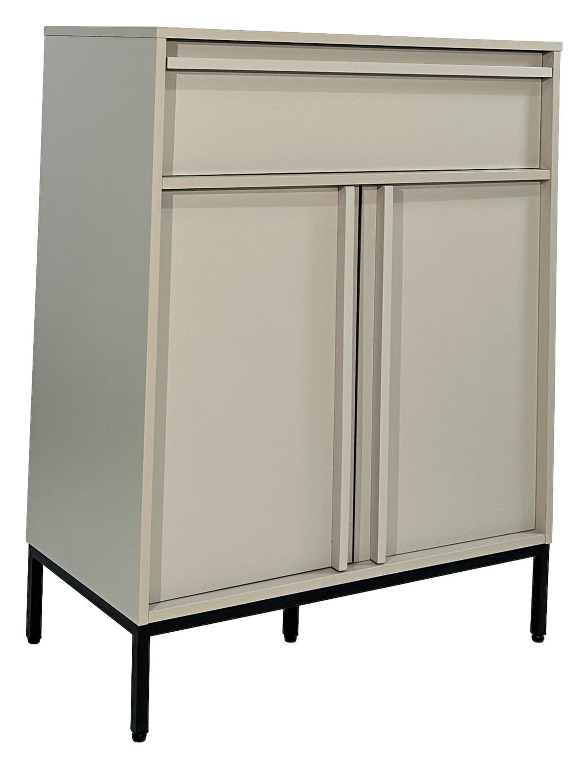 KOMMODE WABI  in 80/101/40 cm  - Hellgrau/Schwarz, Design, Holz/Holzwerkstoff (80/101/40cm) - Xora