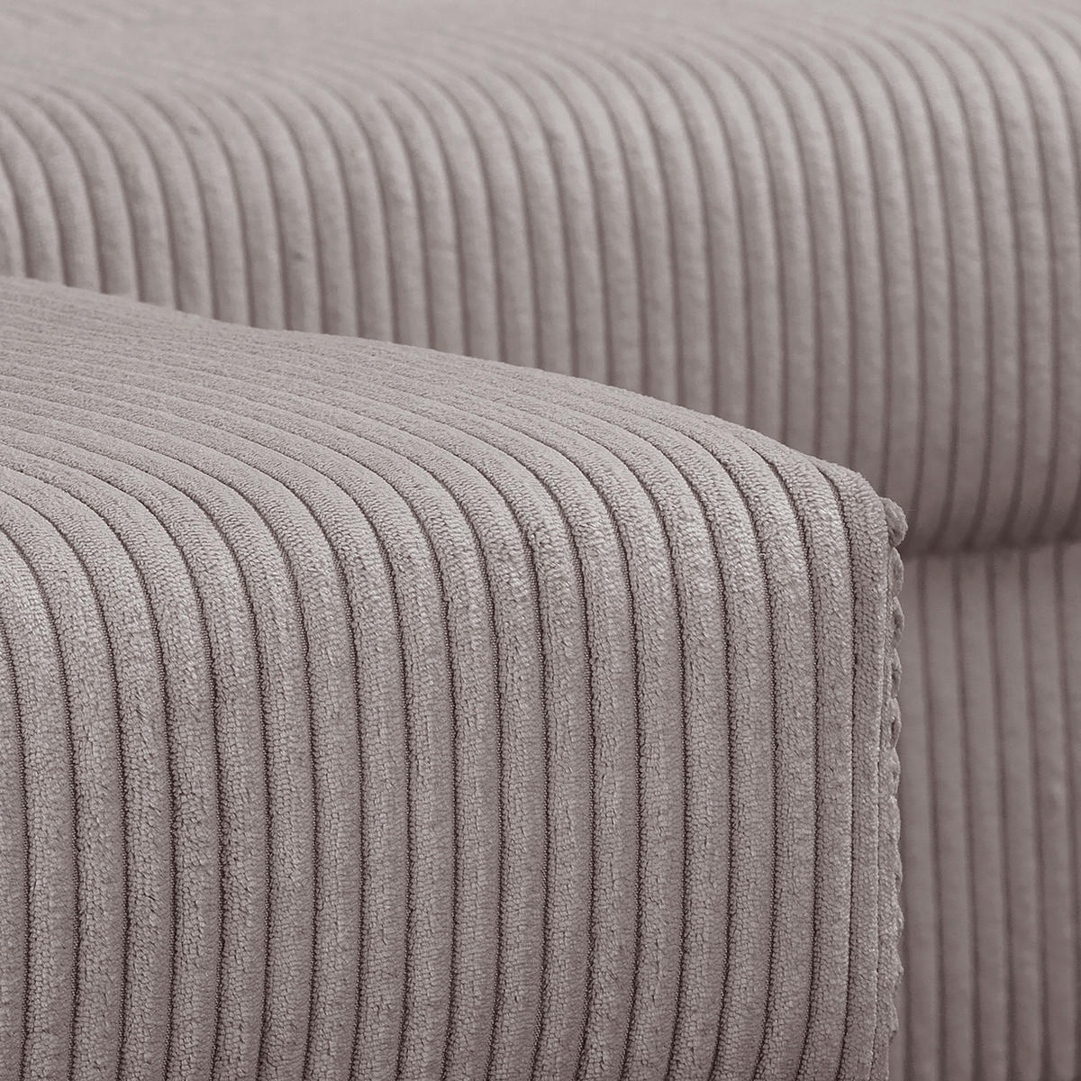 ECKSOFA Ariella Grau Cord  - Naturfarben/Grau, Design, Holz/Textil (161/231cm) - Livetastic