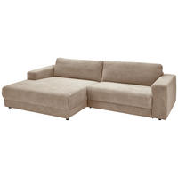 ECKSOFA in Cord Taupe  - Taupe/Schwarz, Design, Kunststoff/Textil (168/296cm) - Pure Home Lifestyle