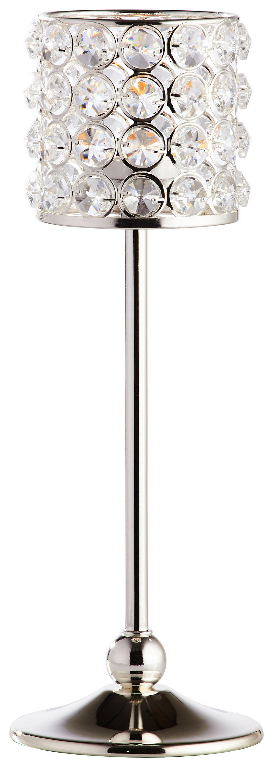 TEELICHTHALTER  - Silberfarben, Basics, Glas/Metall (10/30cm) - Ambia Home