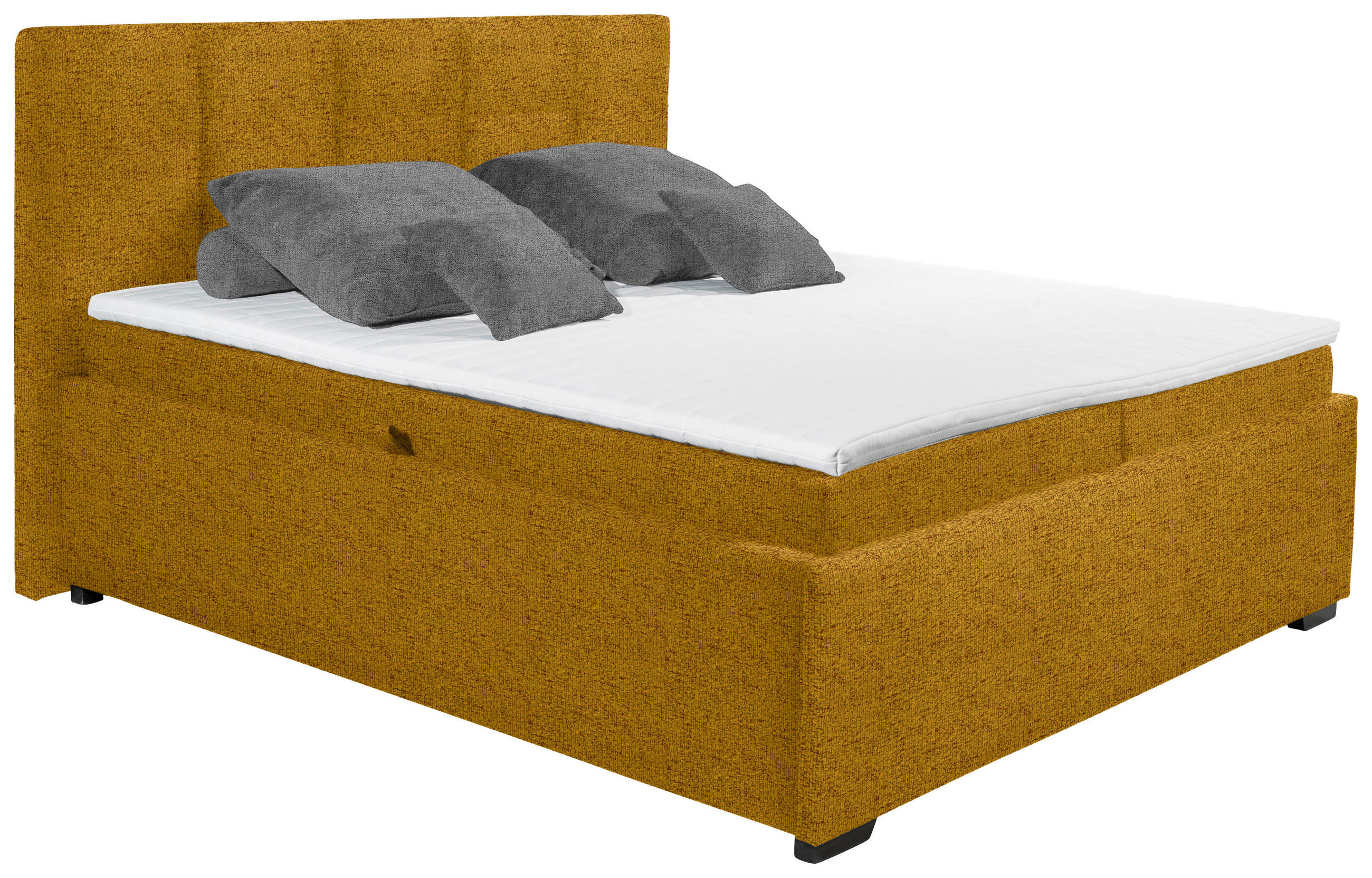 POLSTERBETT Matratze, Bettkasten, Topper Currygelb 180/200 cm  - Currygelb/Graphitfarben, KONVENTIONELL, Kunststoff/Textil (180/200cm) - Esposa