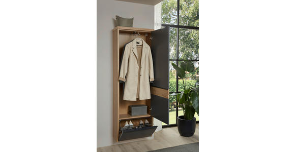 GARDEROBE 270/200/32 cm  - Eichefarben/Grau, Design, Holz/Holzwerkstoff (270/200/32cm) - Dieter Knoll