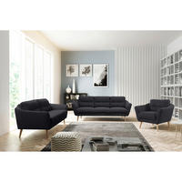 2,5-SITZER in Webstoff Anthrazit  - Anthrazit/Buchefarben, Design, Holz/Textil (187/87/88cm) - Livetastic