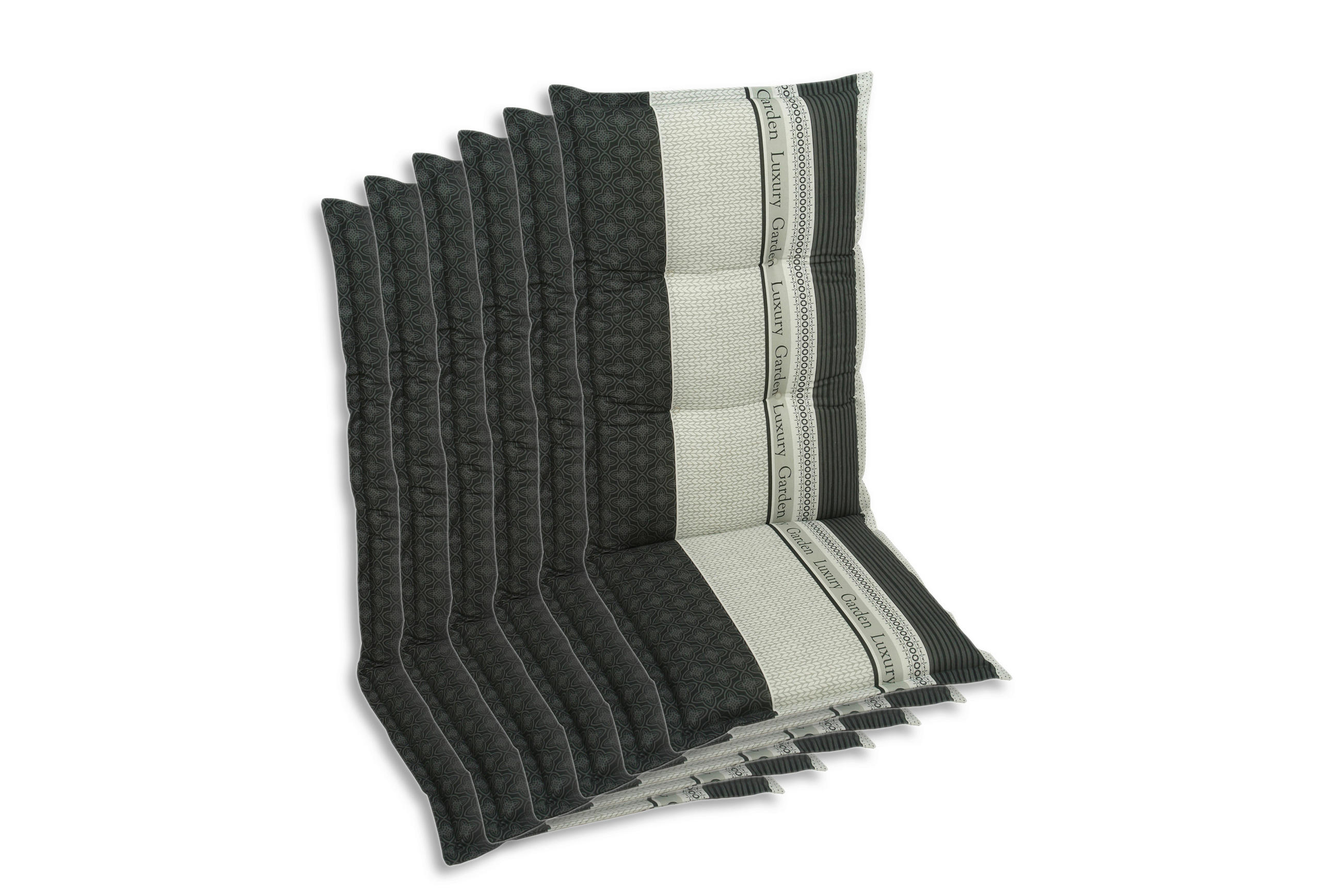 SESSELAUFLAGENSET in Anthrazit Schriftzug  - Anthrazit, Basics, Textil (50/7/120cm)
