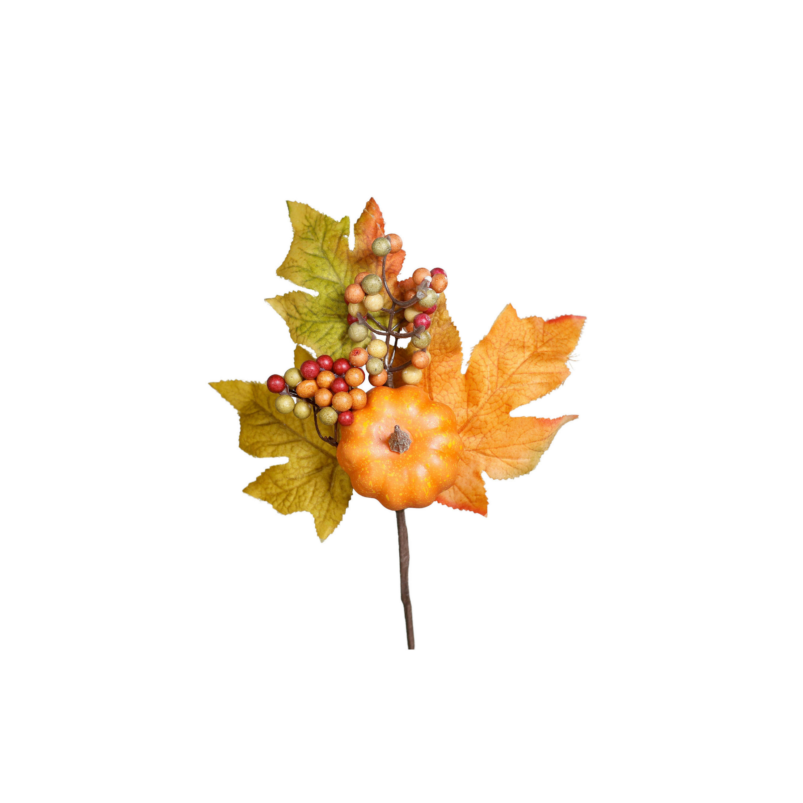 DEKOZWEIG - Orange/Braun, LIFESTYLE, Kunststoff/Textil (28cm)