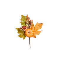 DEKOZWEIG - Orange/Braun, LIFESTYLE, Kunststoff/Textil (28cm)