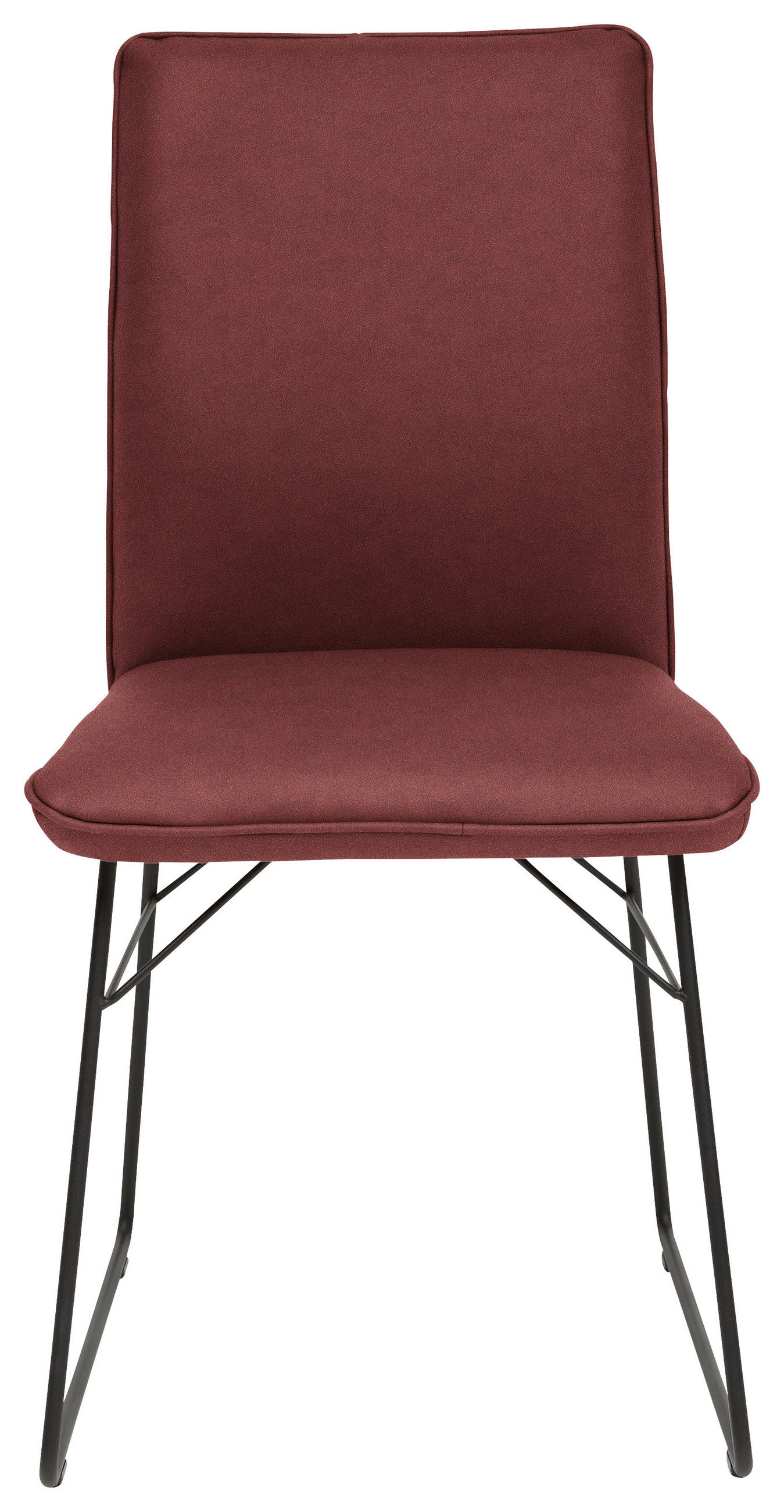 STUHL  in Stahl Mikrofaser Metall, Textil  - Bordeaux/Schwarz, Design, Textil/Metall (46/91/60cm) - Dieter Knoll