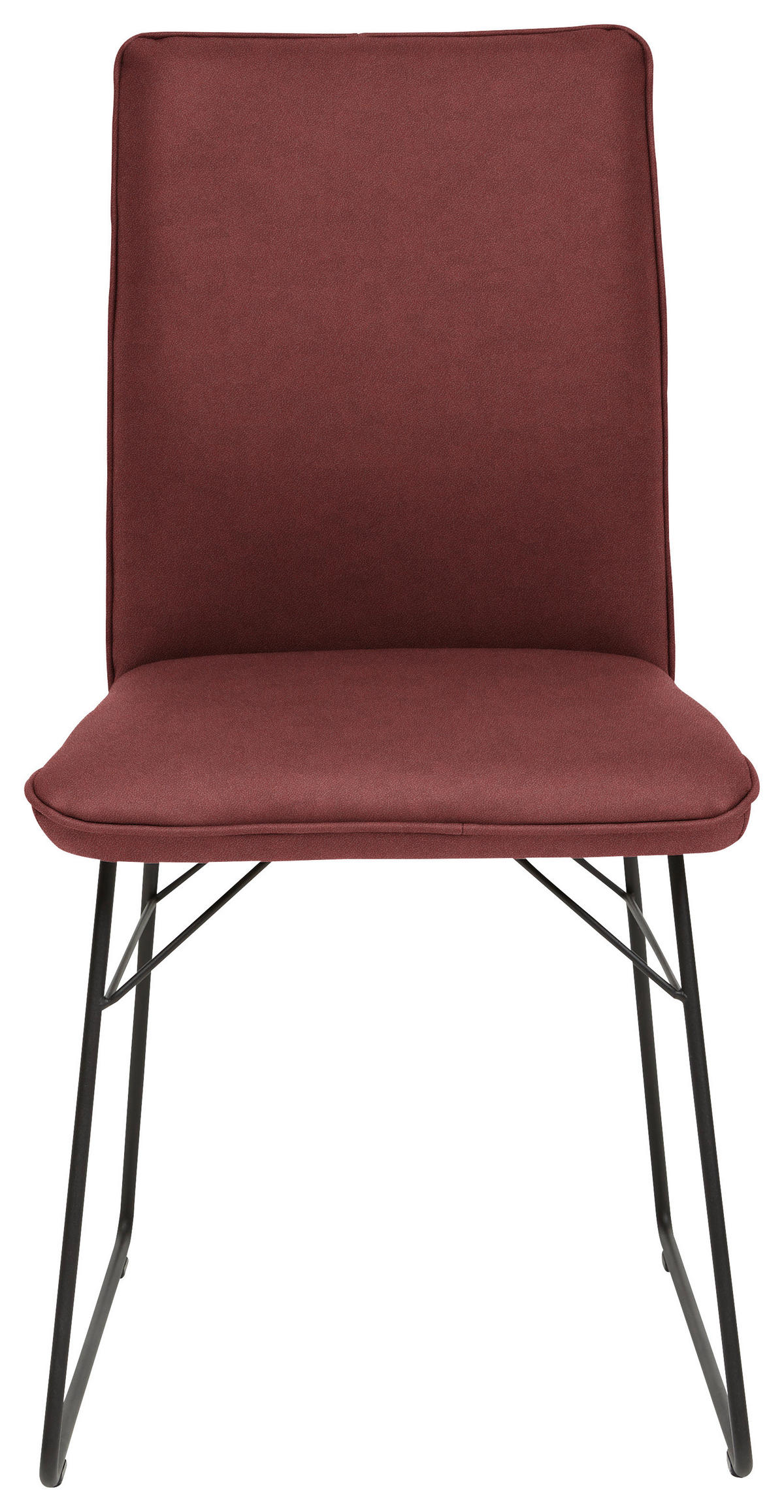 STUHL  in Stahl Mikrofaser Metall, Textil  - Bordeaux/Schwarz, Design, Textil/Metall (46/91/60cm) - Dieter Knoll