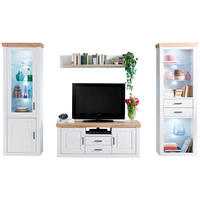 WOHNWAND Brixen 4-teilig  in Eichefarben, Pinienfarben  324/210/52 cm  - Eichefarben/Pinienfarben, LIFESTYLE, Glas/Holzwerkstoff (324/210/52cm) - Landscape