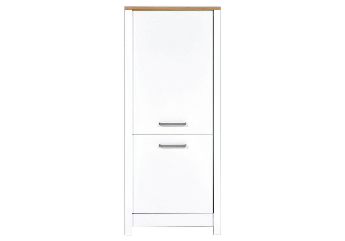 KÜCHENLEERBLOCK   in Weiß, Eiche Artisan  - Silberfarben/Weiß, MODERN, Glas/Holzwerkstoff (430/167/60cm) - home24