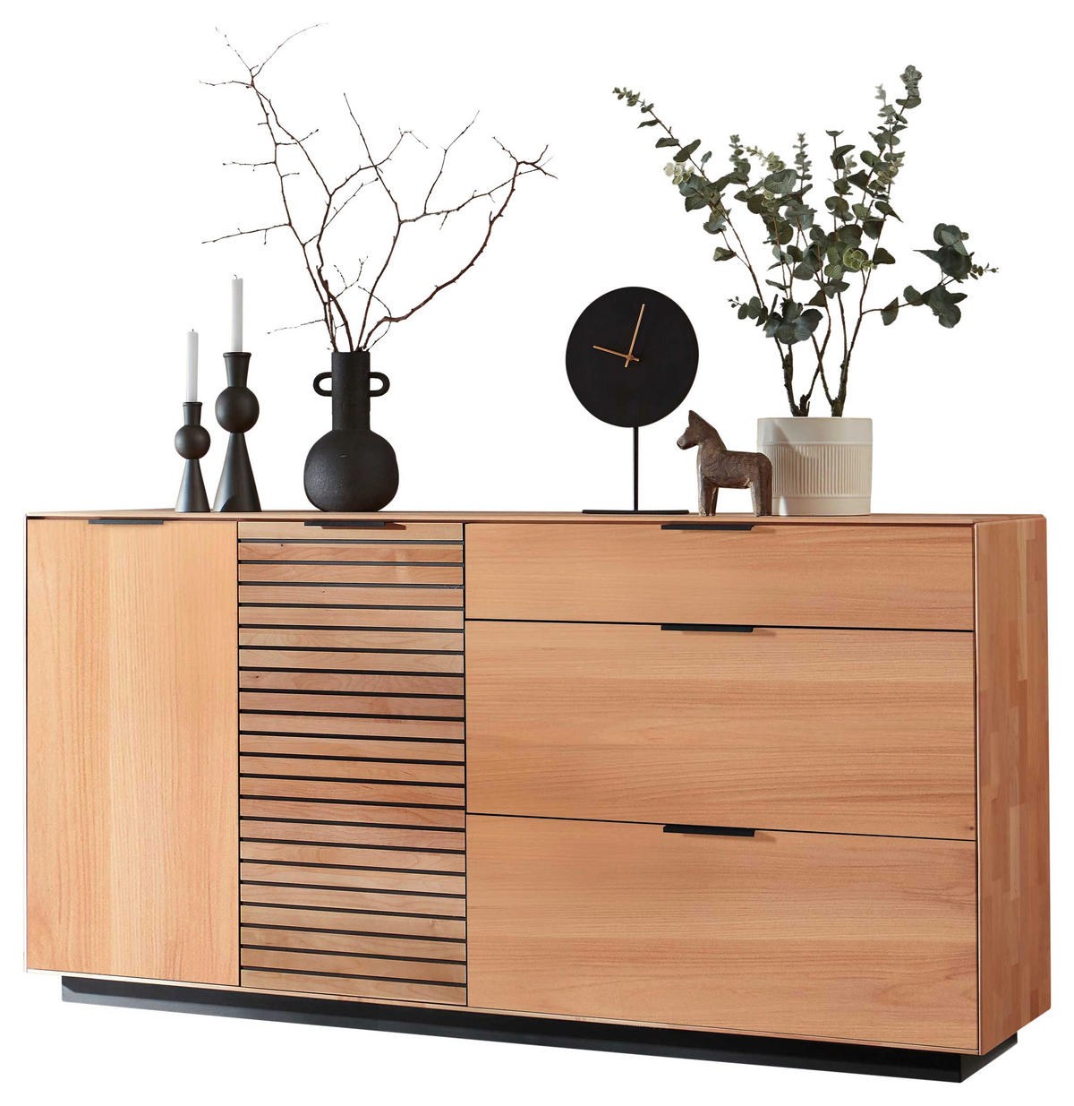 SIDEBOARD Erlefarben  181,9/87,9/45,2 cm  - Dunkelgrau/Erlefarben, Natur, Holz/Metall (181,9/87,9/45,2cm) - Valdera