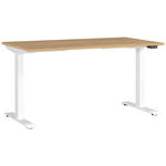 SCHREIBTISCH 140/80/72-118 cm  in Weiß, Eichefarben, Braun  - Eichefarben/Weiß, MODERN, Holzwerkstoff/Metall (140/80/72-118cm) - Novel