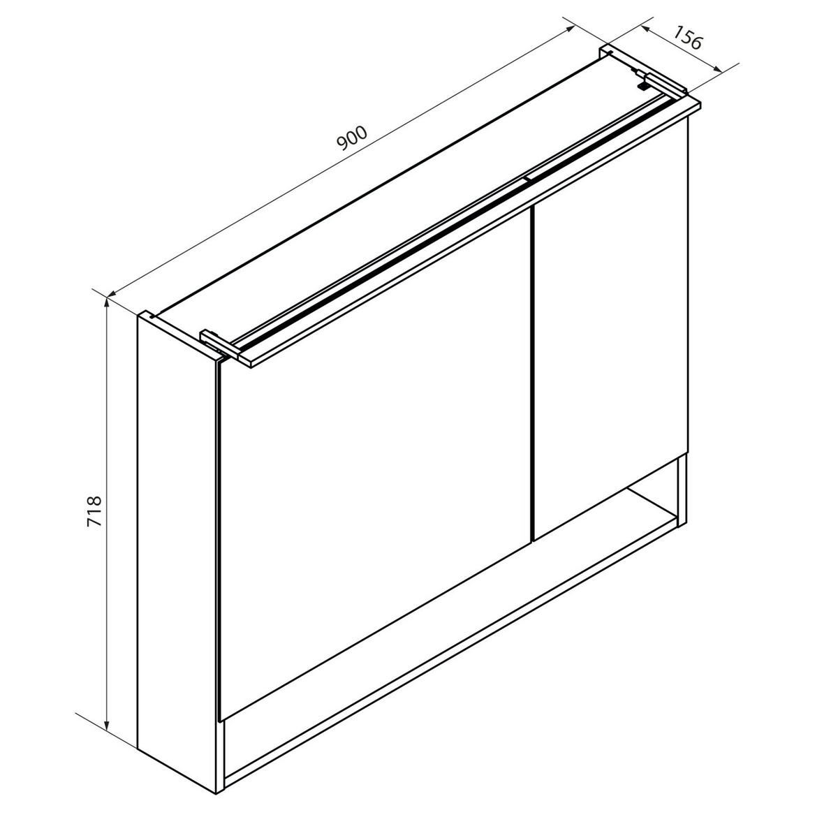 SPIEGELSCHRANK 90/71,8/15,6 cm  - Silberfarben/Grau, Basics, Glas/Holzwerkstoff (90/71,8/15,6cm) - MID.YOU