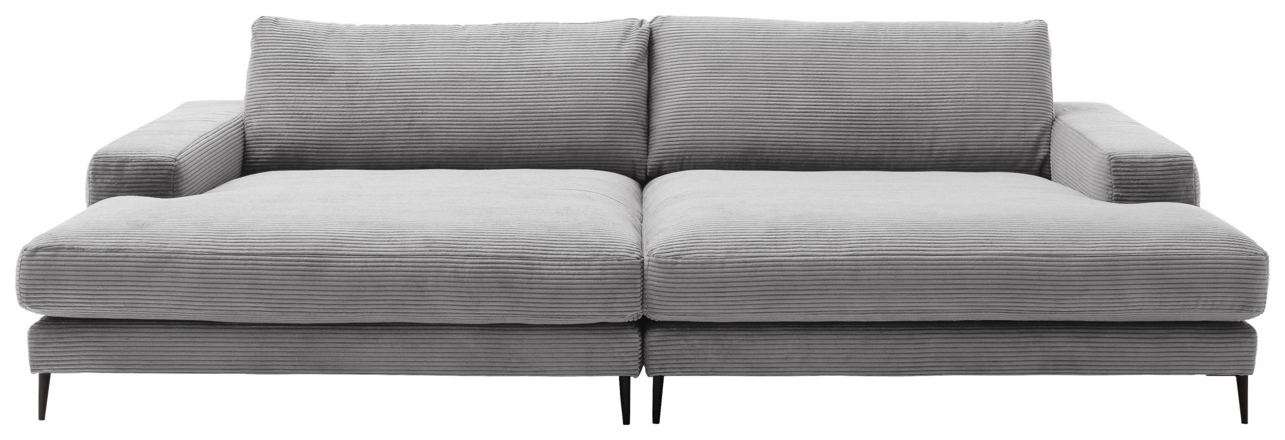 BIGSOFA Cord Grau  - Schwarz/Grau, Design, Textil/Metall (296/83/177cm) - Dieter Knoll