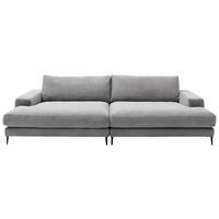 BIGSOFA in Cord Grau  - Schwarz/Grau, Design, Textil/Metall (296/83/177cm) - Dieter Knoll