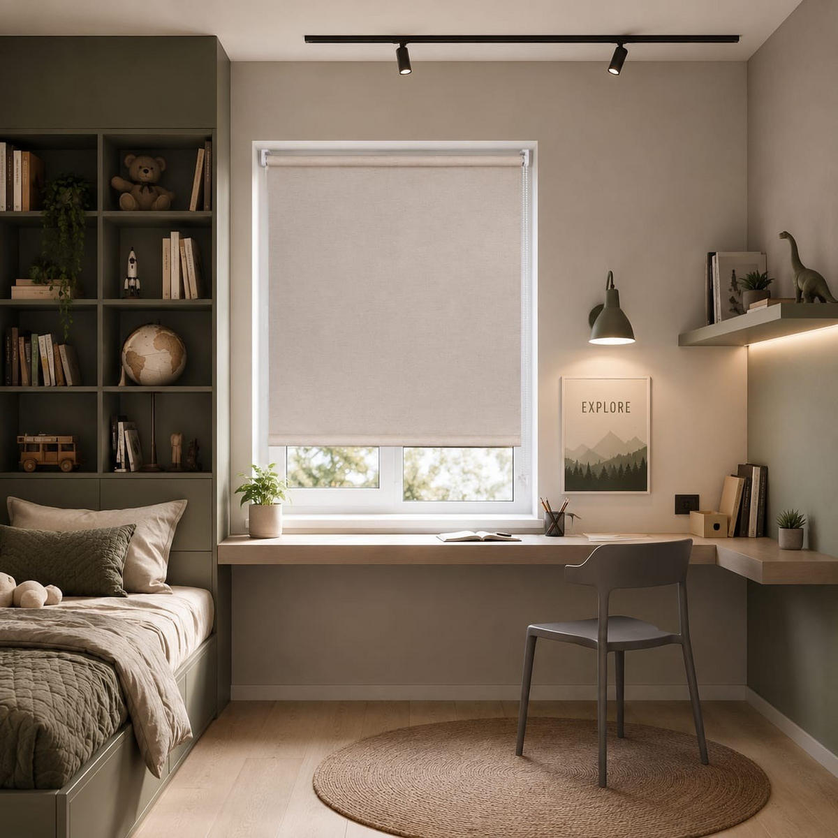 ROLO montaža bez bušenja boja sedefa tekstil - boja sedefa, Osnovno, tekstil (60/160cm) - Homeware