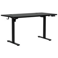 SCHREIBTISCH 140/70/72/118 cm Schwarz elektrisch höhenverstellbar  - Schwarz, MODERN, Holzwerkstoff/Metall (140/70/72/118cm) - Livetastic