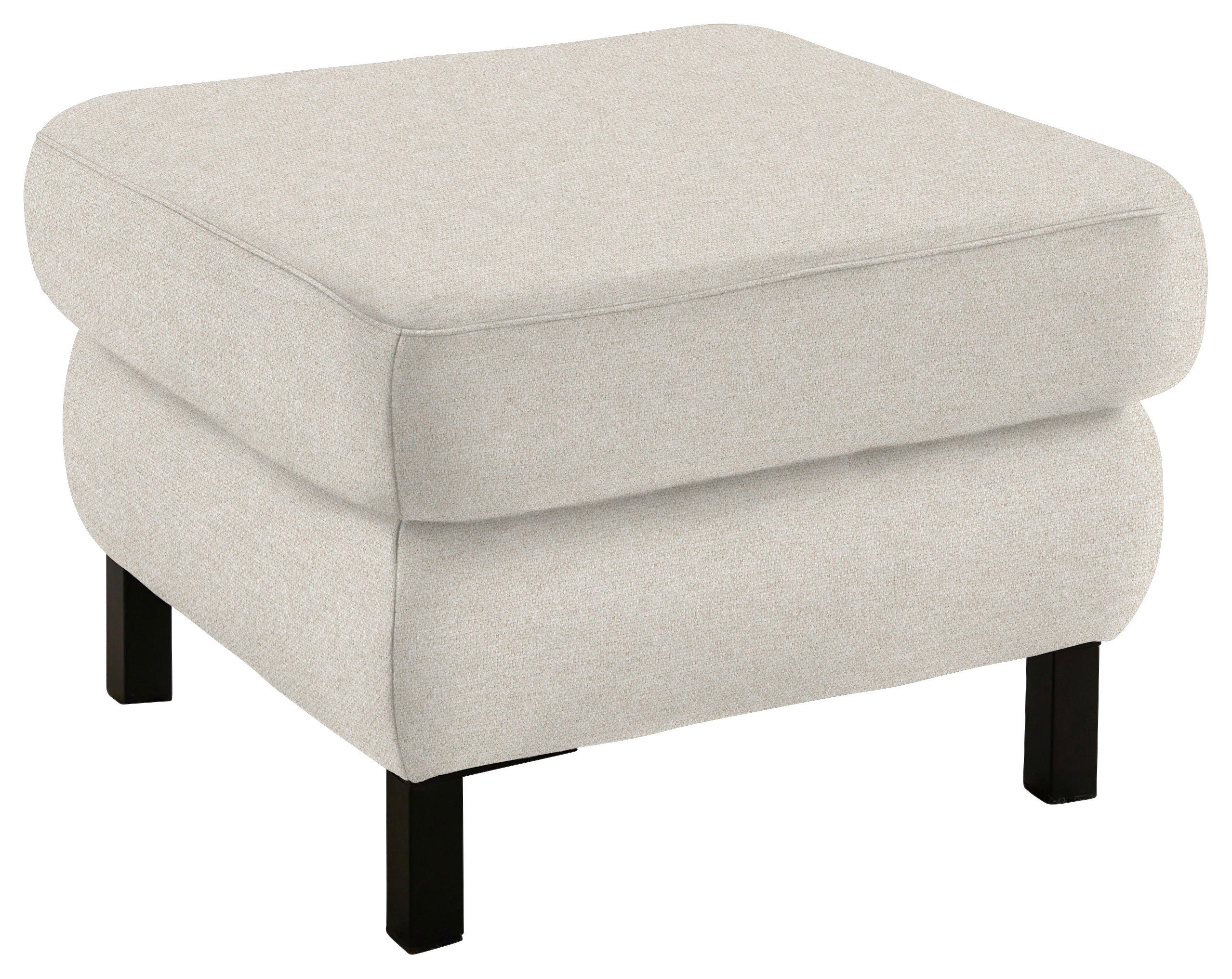 HOCKER in Textil Beige  - Beige/Schwarz, KONVENTIONELL, Textil/Metall (69/47/69cm) - Pure Home Comfort