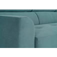 ECKSOFA Türkis Feincord  - Türkis/Schwarz, Design, Textil/Metall (280/205cm) - Xora