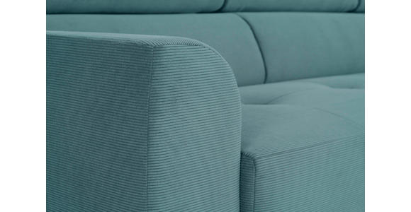 ECKSOFA Türkis Feincord - Türkis/Schwarz, Design, Textil/Metall (280/205cm) - Xora
