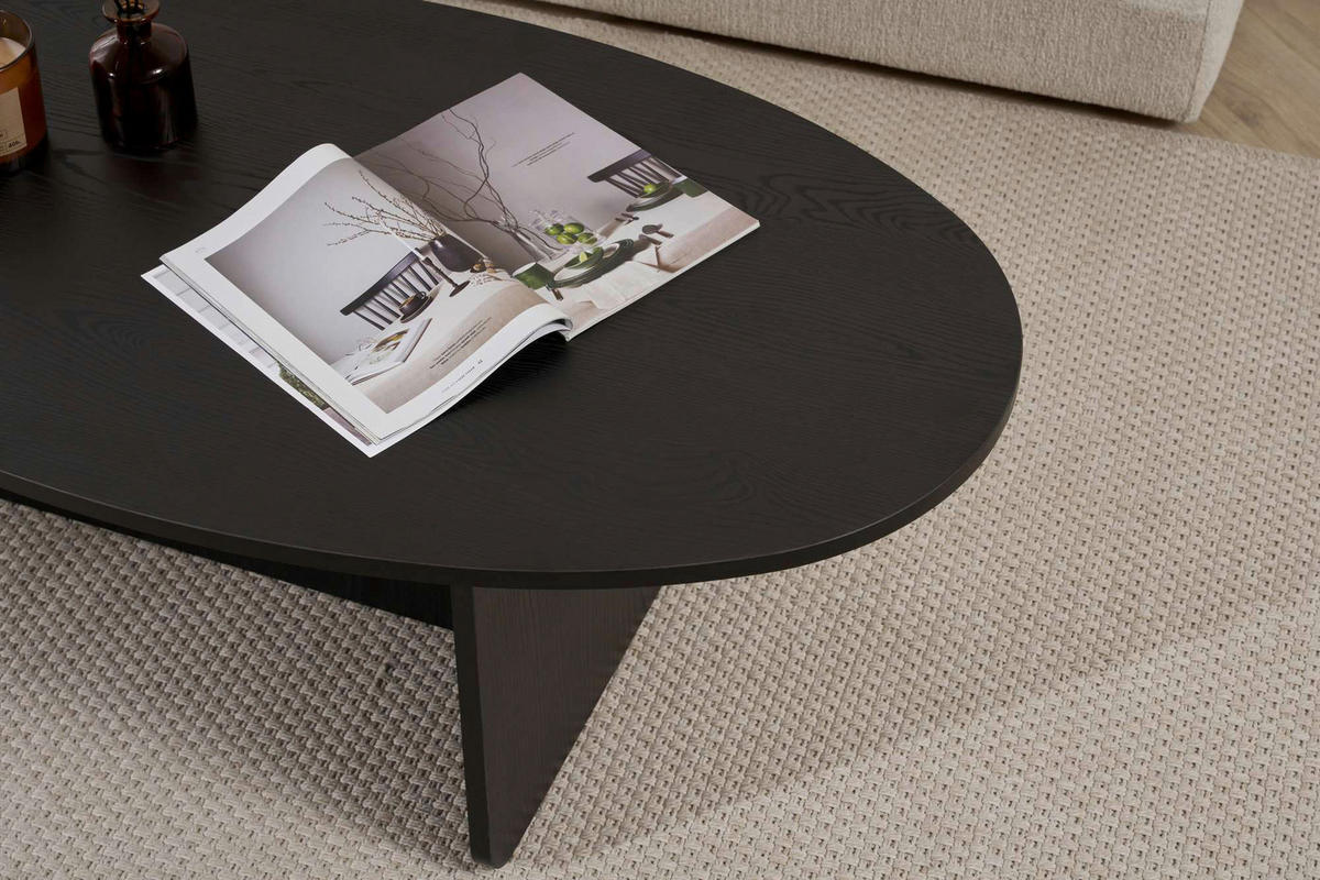 COUCHTISCH 120/40/65 cm Freiform Schwarz  - Schwarz, Design, Holzwerkstoff (120/40/65cm) - MID.YOU