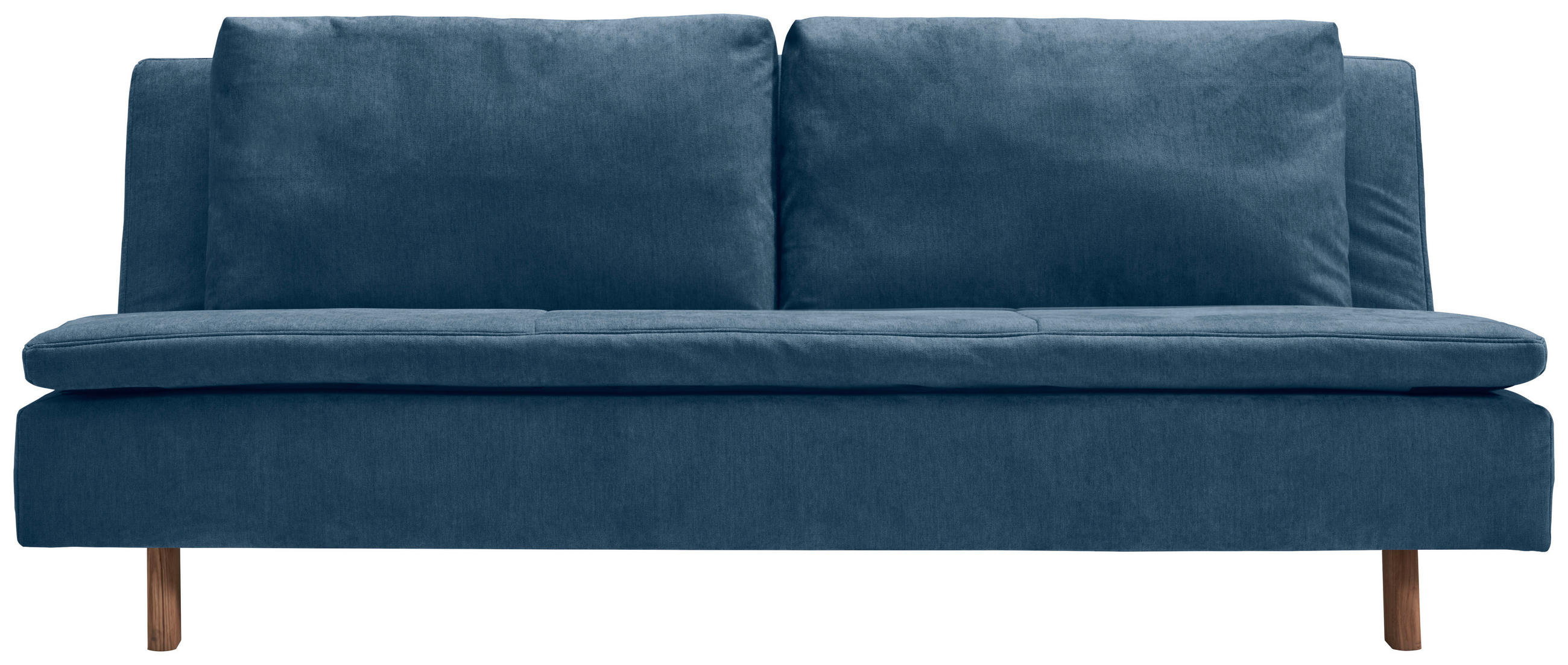 SCHLAFSOFA Flachgewebe Blau  - Blau/Eichefarben, KONVENTIONELL, Holz/Textil (205/85/98cm) - Carryhome