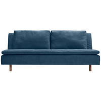 SCHLAFSOFA Flachgewebe Blau  - Blau/Eichefarben, KONVENTIONELL, Holz/Textil (205/85/98cm) - Carryhome