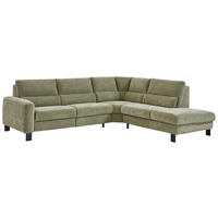 ECKSOFA Olivgrün Chenille  - Schwarz/Olivgrün, Design, Textil/Metall (285/248cm) - Beldomo Comfort