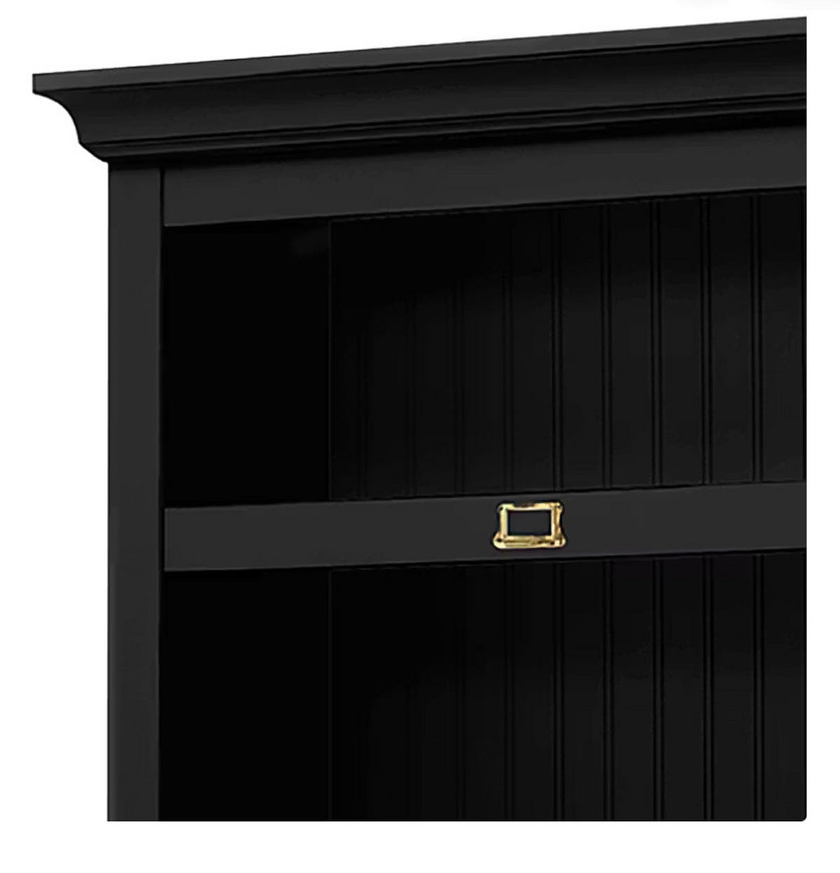 BÜCHERWAND Pinie massiv Schwarz  - Schwarz/Bronzefarben, LIFESTYLE, Holz/Metall (214/238,5/46,5cm) - Livetastic