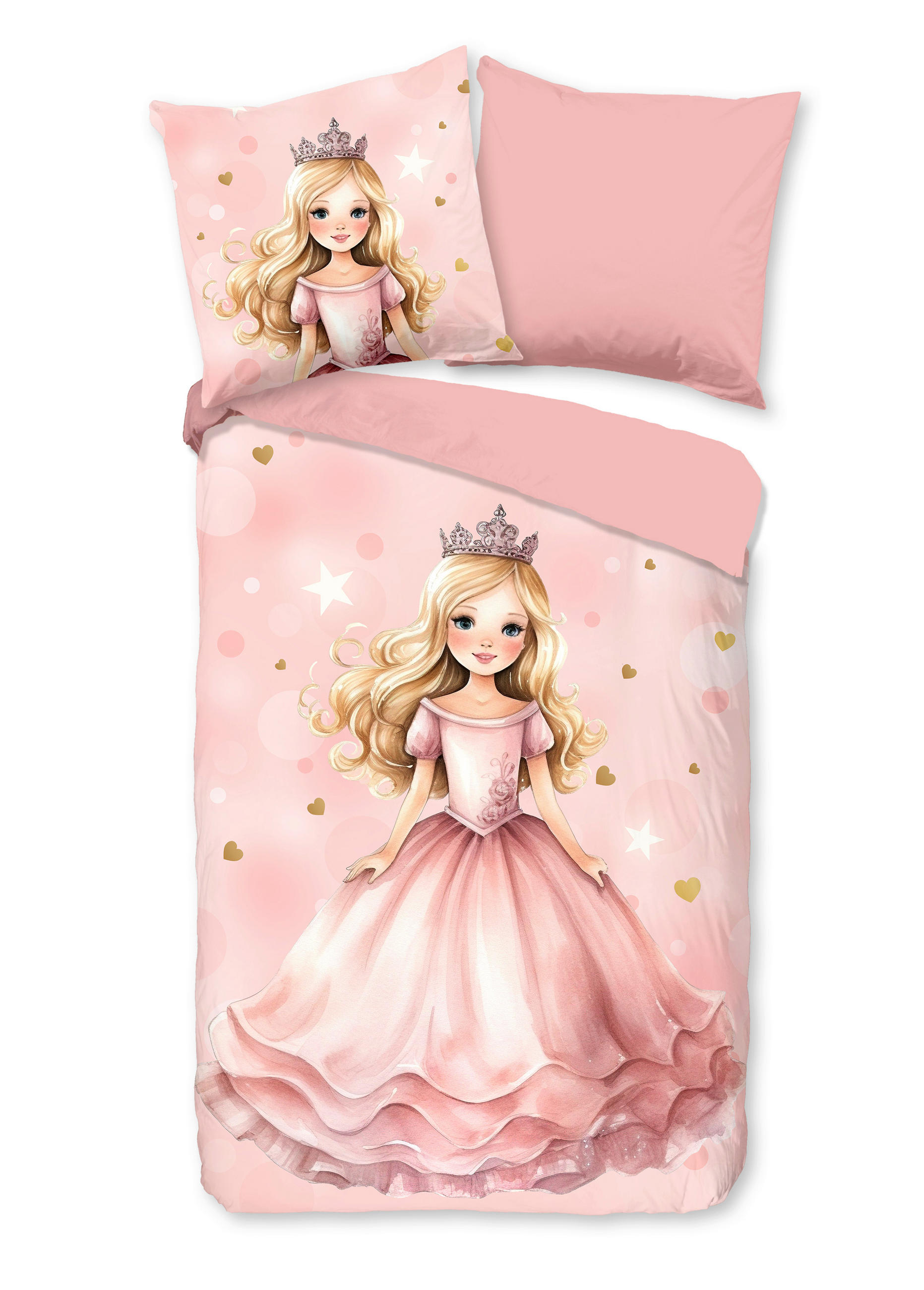 OTROŠKA POSTELJNINA Amelie 140/200 cm renforcé roza, svetlo roza  - roza/svetlo roza, Konvencionalno, tekstil (140/200cm) - Ben'n'jen