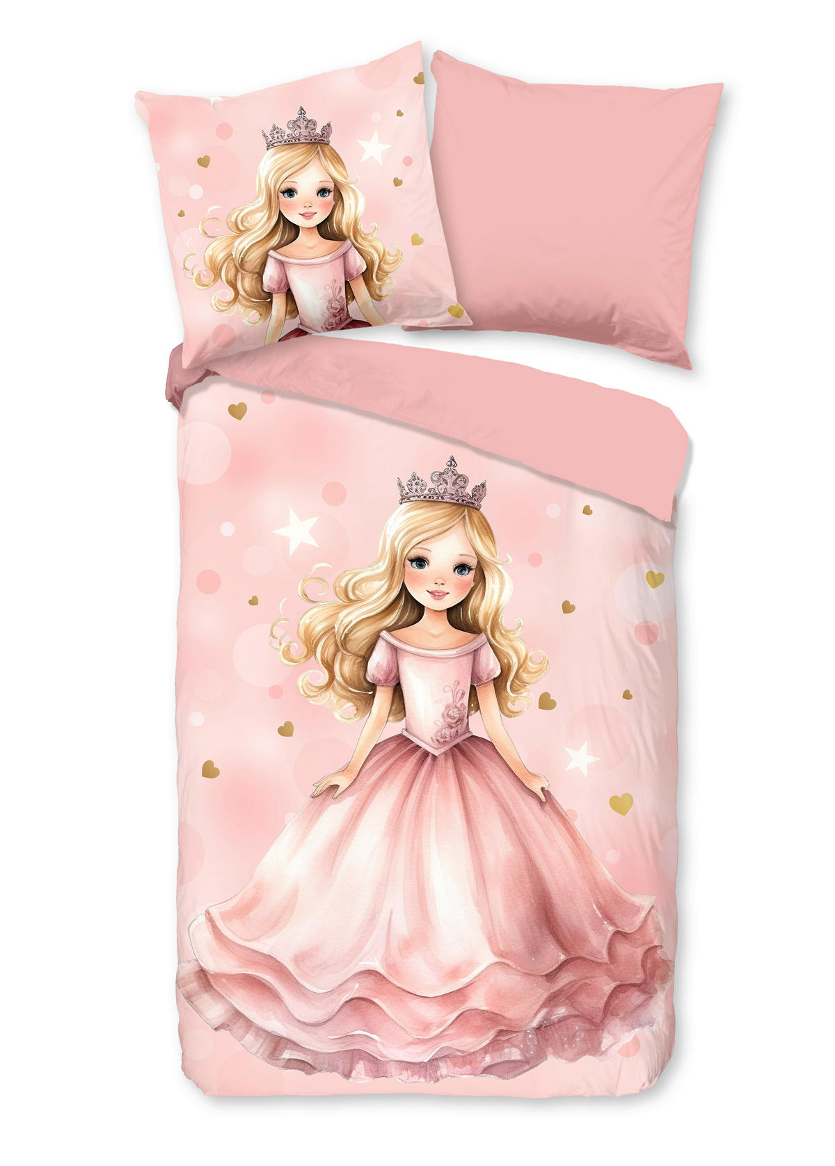 OTROŠKA POSTELJNINA Amelie 140/200 cm renforcé roza, svetlo roza  - roza/svetlo roza, Konvencionalno, tekstil (140/200cm) - Ben'n'jen