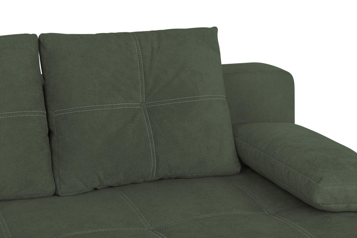 SCHLAFSOFA  mit Webstoff Waldgrün  - Waldgrün/Chromfarben, Design, Kunststoff/Textil (200/90/110cm) - P & B