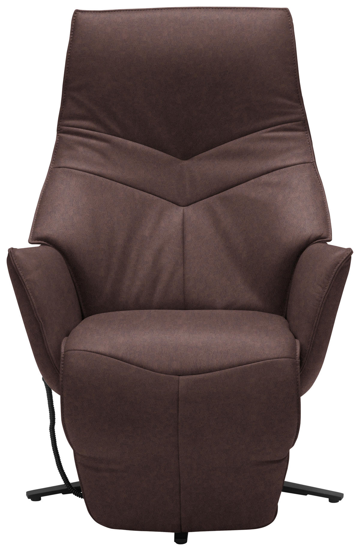 RELAXSESSEL Echtleder Kopfteilverstellung, Fußteilverstellung    - Anthrazit/Braun, Design, Leder/Metall (74/84/113cm) - Himolla