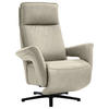 RELAXSESSEL in Leder Ecru  - Ecru/Schwarz, Design, Leder/Metall (83/112/87-174cm) - Valdera