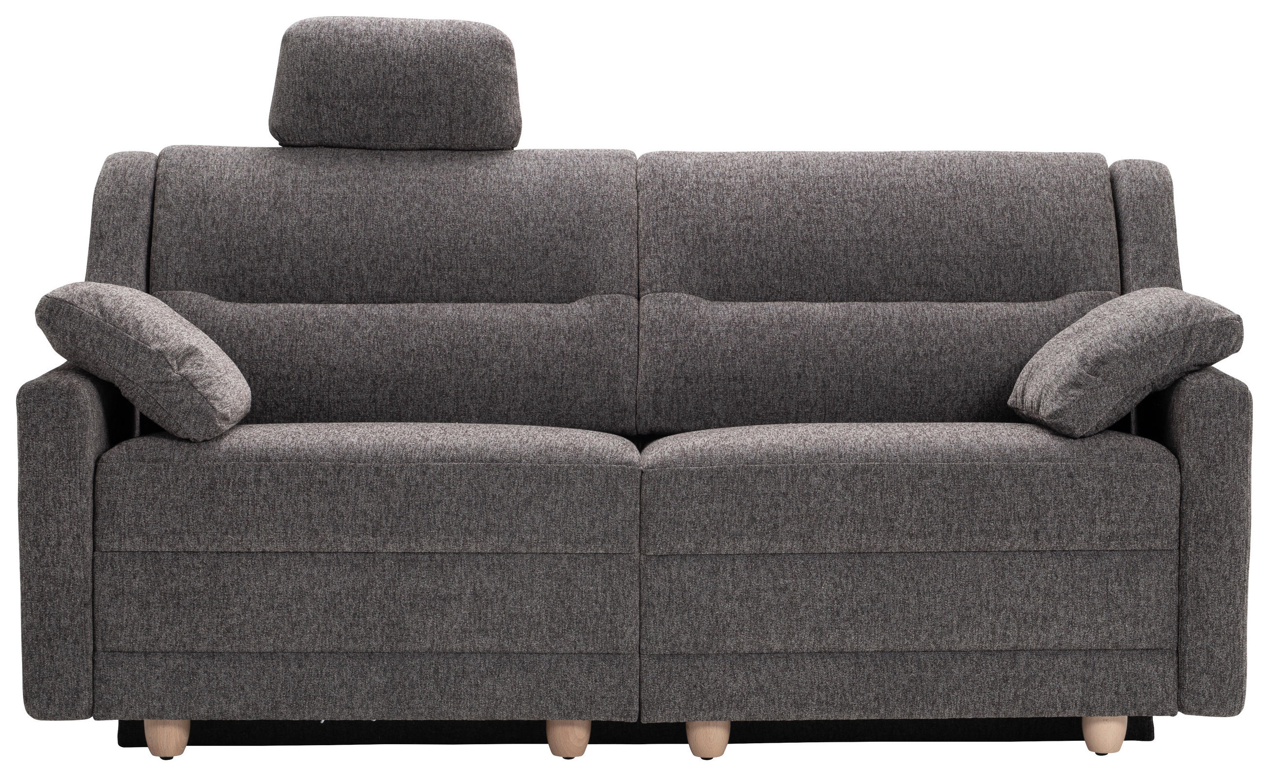 SCHLAFSOFA Chenille Braun  inkl. Armlehnenkissen  - Buchefarben/Braun, KONVENTIONELL, Holz/Textil (184/88/91cm) - Sedda