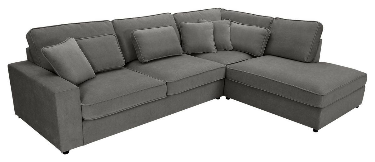 ECKSOFA Taupe Flachgewebe Zierkissen, Rückenkissen, Rücken echt  - Taupe/Schwarz, MODERN, Kunststoff/Textil (307/228cm) - Carryhome
