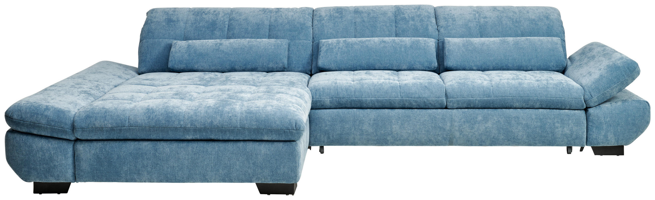 ROHOVÁ SEDACIA SÚPRAVA, textil, pastelová modrá - čierna/pastelová modrá, Design, kov/textil (204/341cm) - Xora